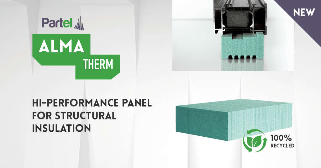 ALMA THERM – Partel launches a 100% recycled panel  for structural insulation